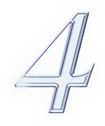 Dreamy Chrome Number 4 Type Sticker